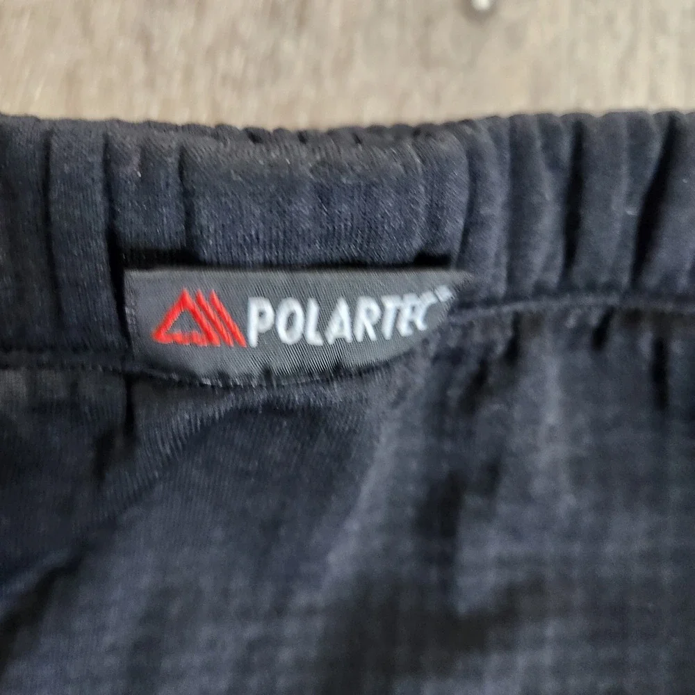 Cabelas Polartec Base Layer Pants Mens Large Black Thermal Grid Fleece Leggings